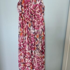 Floral Maxi Dress in Pink and Purple